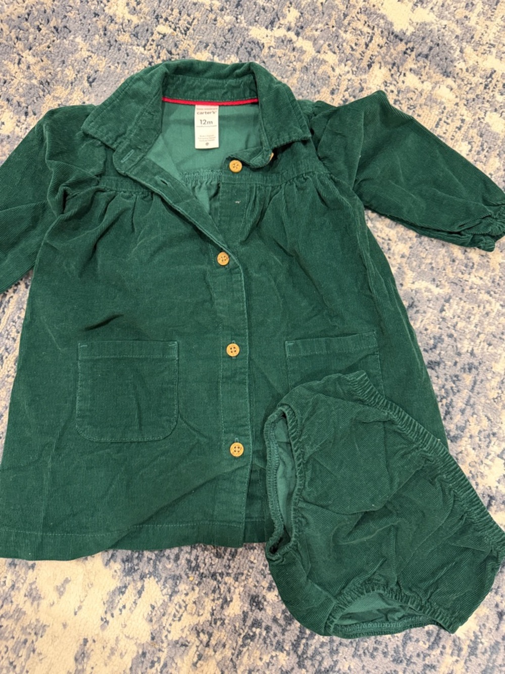Carter's Green Corduroy Dress with Bloomer
